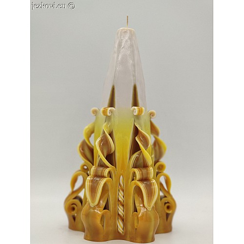 Ručně vyřezávaná svíčka 18 cm