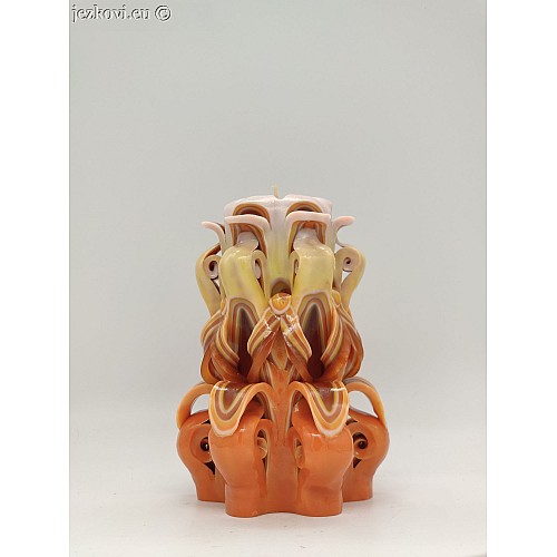 Ručně vyřezávaná svíčka 13 cm