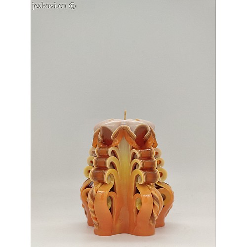 Ručně vyřezávaná svíčka 10 cm