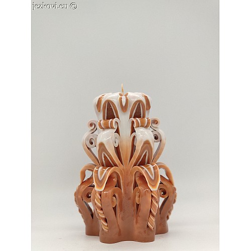 Ručně vyřezávaná svíčka 13 cm