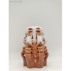 Ručně vyřezávaná svíčka 13 cm