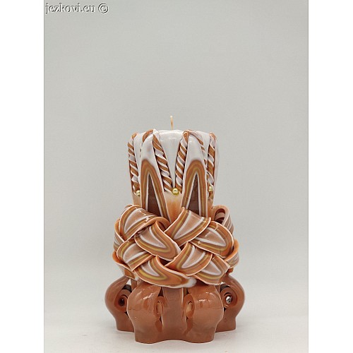 Ručně vyřezávaná svíčka 13 cm