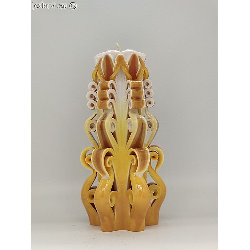 Ručně vyřezávaná svíčka 17 cm