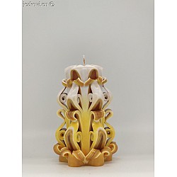 Ručně vyřezávaná svíčka 13 cm