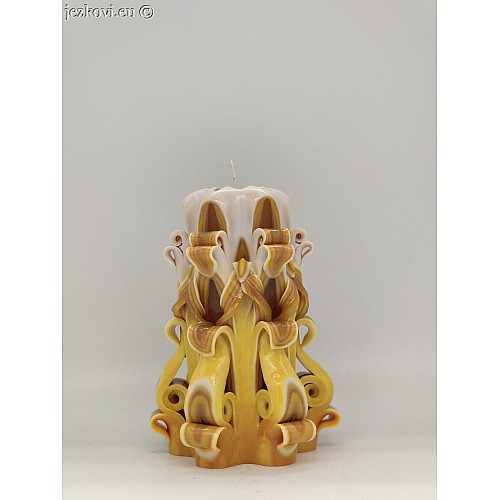 Ručně vyřezávaná svíčka 13 cm