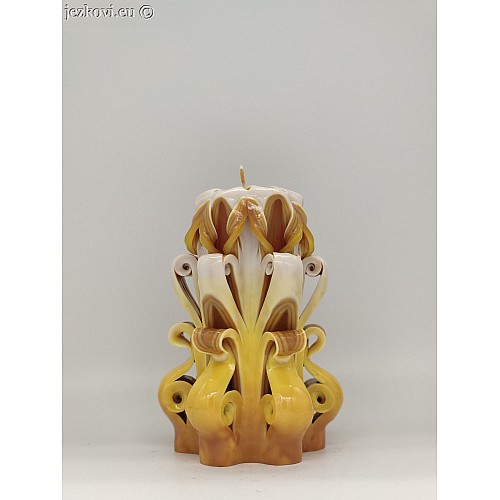 Ručně vyřezávaná svíčka 13 cm
