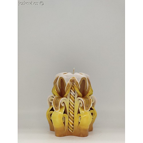 Ručně vyřezávaná svíčka 10 cm