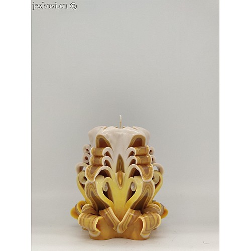 Ručně vyřezávaná svíčka 10 cm